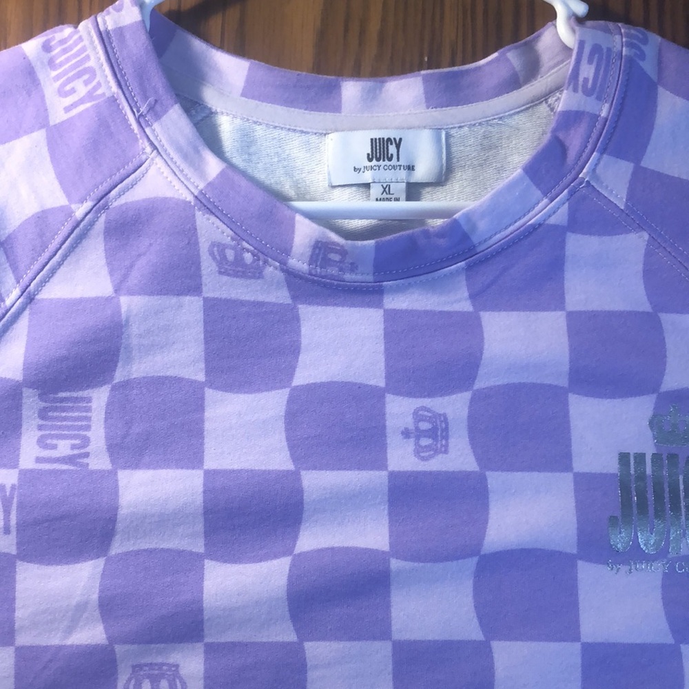 NWOT Juicy Couture XL Lilac Sky Checked “Preppy” Mini/Bodycon Dress - Picture 5 of 12